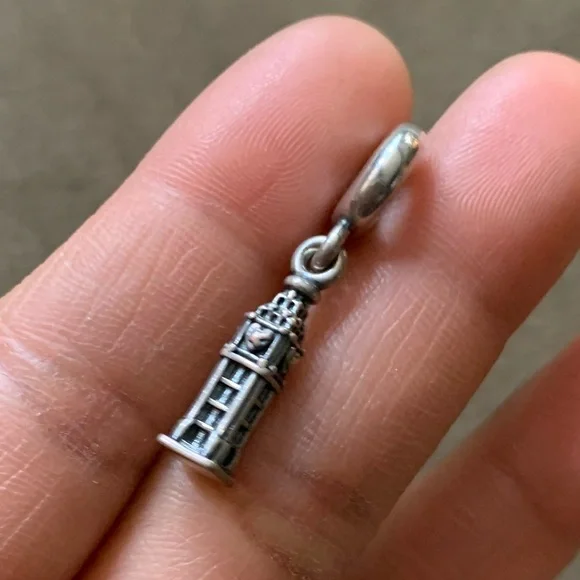 Retired Pandora Big Ben United Kingdom National Icon Bead Charm Sterling Silver - Picture 9 of 13